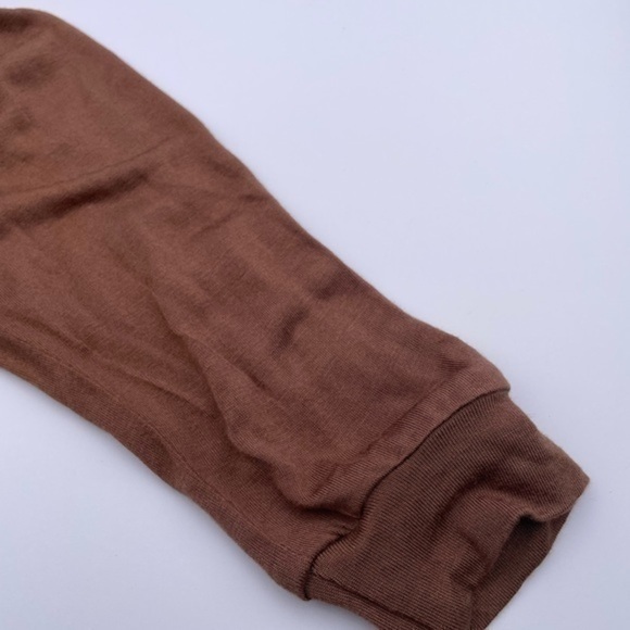 Kittenish Brown Rayon Mock Turtleneck Lightweight S Chocolate Mocha Long Sleeve - Picture 5 of 8